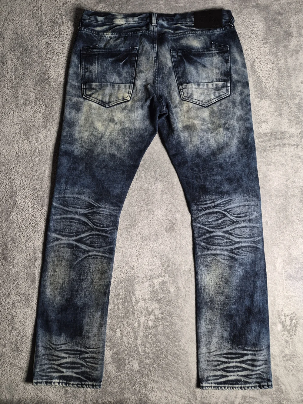 PRPS Men's Buttonfly Biker Jeans Blue Size 36 Ribbed Multi Zipper Denim EUC